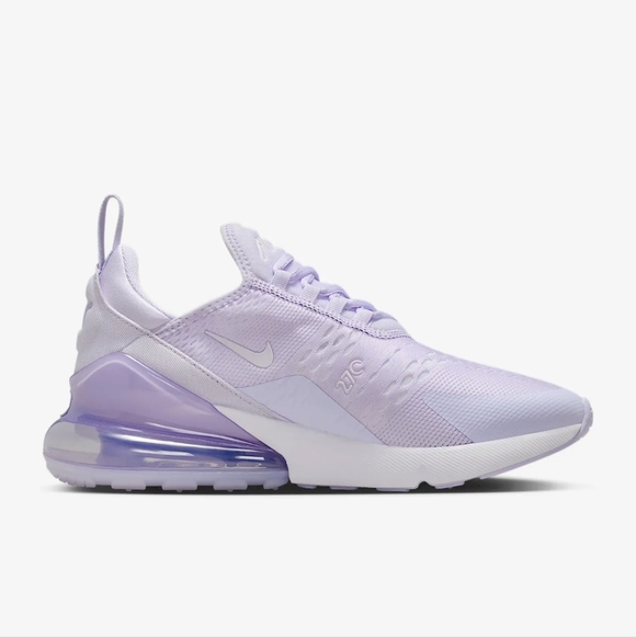Bling Womens Nike Air Max 270 Purple Sneakers Customized With Clear Crystals - Picture 3 of 5